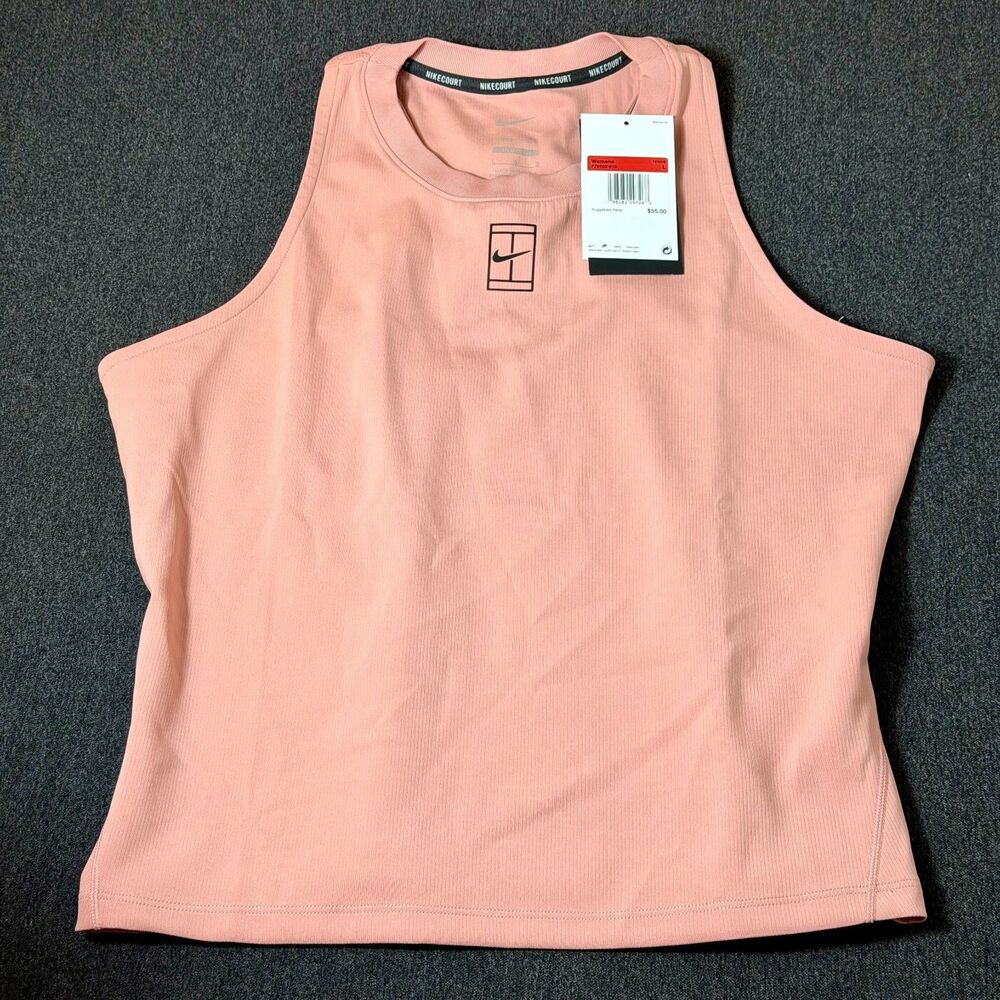 NIKE Court Dri-FIT ADV Tennis Tank Top Pink Women's Size L FZ6666-618